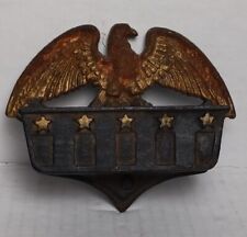 Vintage  Cast  Iron Match Holder Box American Eagle picture