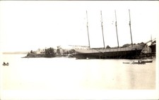 Newcastle Maine ME Sailing Schooner Ship c1900s-10s Real Photo Postcard picture