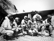 1942TUSKEGEE AIRMAN FIGHTER PILOTS WWII 8X10 PHOTO SKIPPER'S DARLIN' AIRPLANE picture