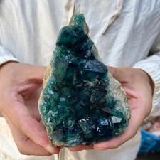 1.5LB NATURAL Green Cube FLUORITE Quartz Crystal Cluster Mineral Specimen picture