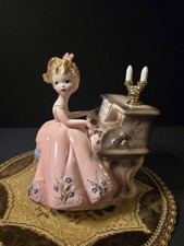 Antique Josef Originals Tammy at Piano Music Box Spins While Playing Humoresque picture