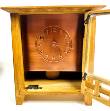 Smith and Hawken Wood  Copper Mission Style Mantel or Shelf Clock TESTED Works picture