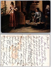 Departure Scene Interior Postcard picture