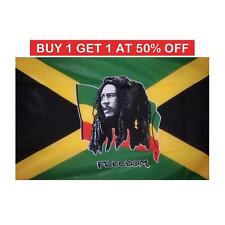 Large Flag Bob Marley Jamaican Freedom Rastafarian Music Festival Reggae 5x3FT picture