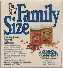 Maranatha Natural Foods Vintage Print Ad 1991 Nut Butters Ashland Oregon u Origi picture