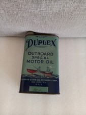 DUPLEX OUTBOARD SPECIAL MOTOR OIL 1 QUART CAN W/FEW SCRATCHES  ON PAINT picture