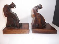 two man wood statue. signed J perard beginning 20th century picture