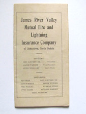 1923 JAMES RIVER VALLEY MUTUAL FIRE AND LIGHTNING INSURANCE JAMESTOWN N.D. INFO picture