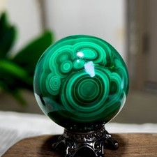 36G Rare Natural Malachite quartz hand Carved ball Crystal Healing picture