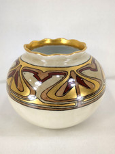 Antique 1913 Hand Painted Porcelain Blank Studio Art Nouveau Deco Pottery Vase picture