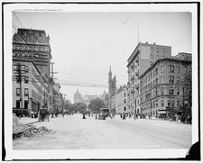 Photo:Albany NY State Street Capitol 1900s Horse Cars Street Scene picture