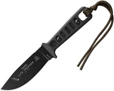 TOPS Lite Trekker Black Micarta 1095HC Fixed Blade Knife w/ Belt Sheath TLT02 picture
