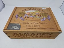 Vintage Almaden Vineyards Wooden Wine Crate Box Rope Handle B11 picture