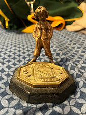 Antique 1920s ALMCO Lamp Advertising Cast Iron Copper Brass Doorstop Paperweight picture
