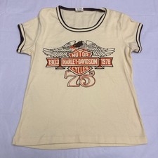 VTG 1978 Harley Davidson 75th Anniversary Ringer Shirt Le Riche XL Eagle 1903 picture