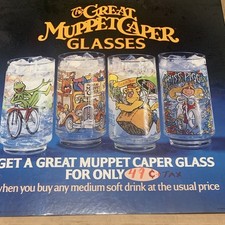 McDonald's The Great Muppets Caper Glasses Cardboard Display Sign. 1981 picture