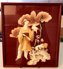 VERY RARE 1940s Lithograph Picture Bernard Art Co. Asian Man Deco picture