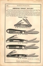 1883 PAPER AD Early Vintage Southington Pocket Knife Knives Ebony Pearl Handle picture