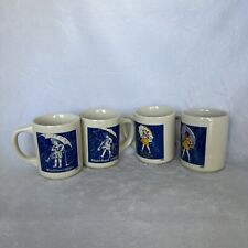 4 Vintage Morton Salt Umbrella Girl Coffee Mugs Cups  