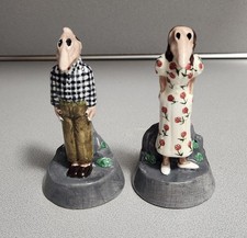 Beetlejuice Vintage 2001 Barbara and Adam Stretch Face Salt and Pepper Shakers picture