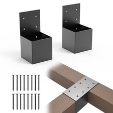2 Pack Pergola Brackets 4x4 (Actual: 3.5x3.5 Inch), Rafter Post Connectors, D... picture