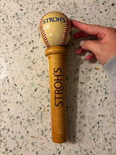 Stroh's Beer Tap Handle Knob Wood Baseball Topper Breweriana picture
