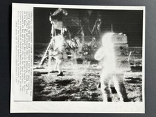 1969 NASA AP Wire Photo Apollo 11 Buzz Aldrin & Neil A. Armstrong Press Photo picture
