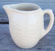 Weller Pottery Pierre Basketweave Milk Pitcher Vintage Kitchenware Decorative picture