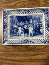 Vintage Plate Origineel Deftsblauw Handwerk France Hand Painted picture