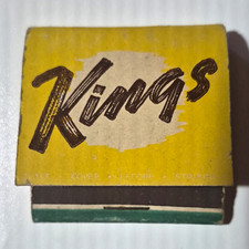 Vintage Kings Restaurant Hollywood Feature Matchbook 30-sticks FULL Unstruk Rare picture