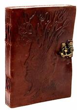 Leather Journal Notebook Tree of Wisdom Writing Diary Lock Paper Sketchbook picture
