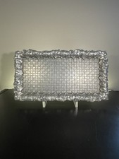 Vintage Wilton Armetale Pewter Tray Platter Bruce Fox Design Weave Pattern  picture