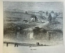 1885 Colonial Fredericksburg Virginia illustrated picture