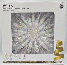 GE 37 LED Dual Color Starburst Christmas Tree Topper 8-Function Green Wired NEW picture