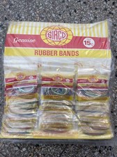 VINTAGE SIRCO GENUINE RUBBER BANDS CARDBOARD STORE DISPLAY 24ct picture