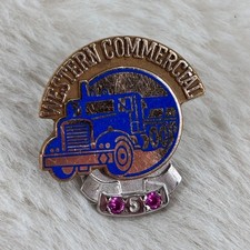 Vtg Western Commercial Trucks 5 Year Employee Service Award GF Pin Tie Tack picture