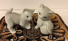 VTG Otagiri Japan Ceramic Kitten Cat Figurines Grey  Small Set of 2 picture