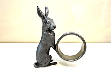 Superb Antique Pewter Figural Hare / Rabbit Napkin/Serviette Ring picture