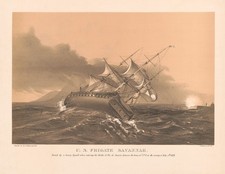 USS Savannah Struck by a Squall Rio de Janeiro 1856 8x10 Print HT51341525 picture
