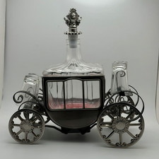 Vintage Fred Roberts Japan Musical Carriage Liquor Decanter Roll Out the Barrel picture