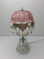 Vintage Michelotti Pink Cranberry Glass Prism Boudoir Princess Lamp Holland  picture