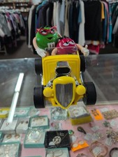 M&Ms Yellow Hot Rod Roadster Candy Dispenser M&M Car Red Green M&M picture