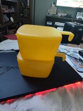Tupperware Forget-Me-Not Fridge Hanging Cheese Keeper Container Set Of 2 Yellow picture