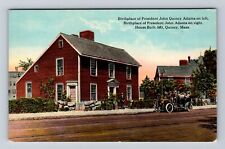 Quincy MA-Massachusetts, Homes of John Q Adams, John Adams Vintage Postcard picture