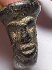 Super Fine Miniature  Iroquois Face Effigy Pipe Huron Co. Ohio picture