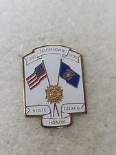 VFW 1995-96 Michigan State Honor Guard USA Flag and Michigan State Flag Pin picture