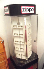 80’s ZIPPO LIGHTER MANUAL ROTATING DISPLAY CASE 40 LIGHTERS - LOCAL PICKUP ONLY picture