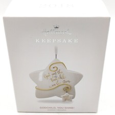 Hallmark 2018 Godchild You Shine Porcelain Ornament New  picture