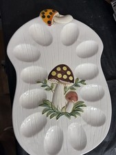 Merry Mushroom Deviled Egg Plate Sears Roebuck 1976 Vintage Kitchen Japan MCM picture