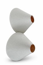 Pair Of White Coolie Lamp Shades picture